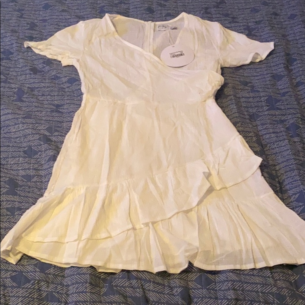White wrap around dress